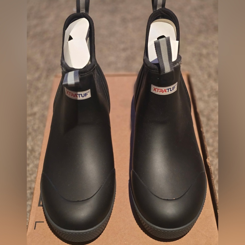 XTRATUF Black Slip-On Ankle Rain Boots Size 13 NEW MENS